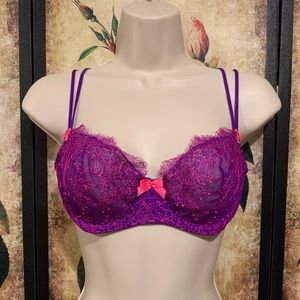 Victoria’s Secret Purple + Neon Pink Unlined Demi Bra